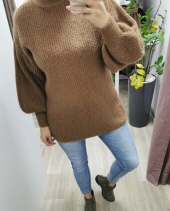 brązowy sweter damski wełniany ane