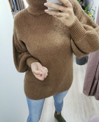 Brązowy sweter damski wełniany ANE