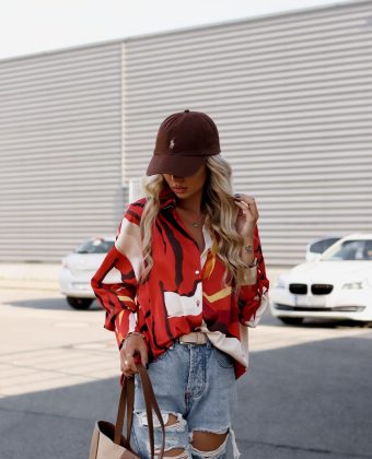 koszula luźna czerwona